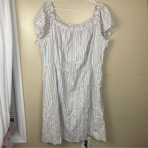 NWOT Lane Bryant Linen Striped Multicolor Plus Sun MIDI Dress